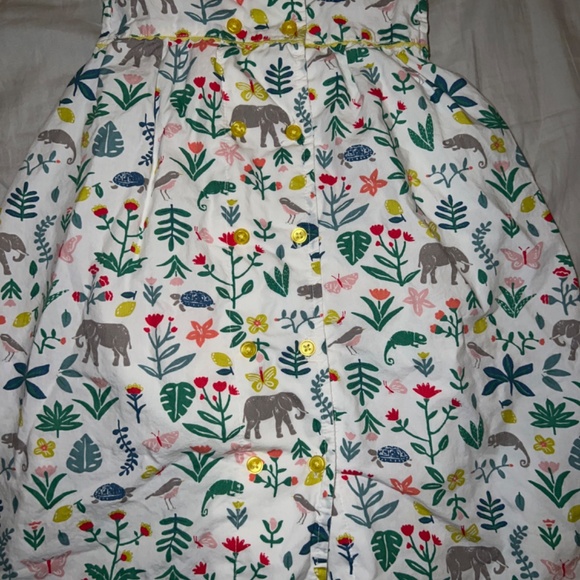 Mini Boden animal print bib button down dress 2/3yrs - Picture 3 of 4